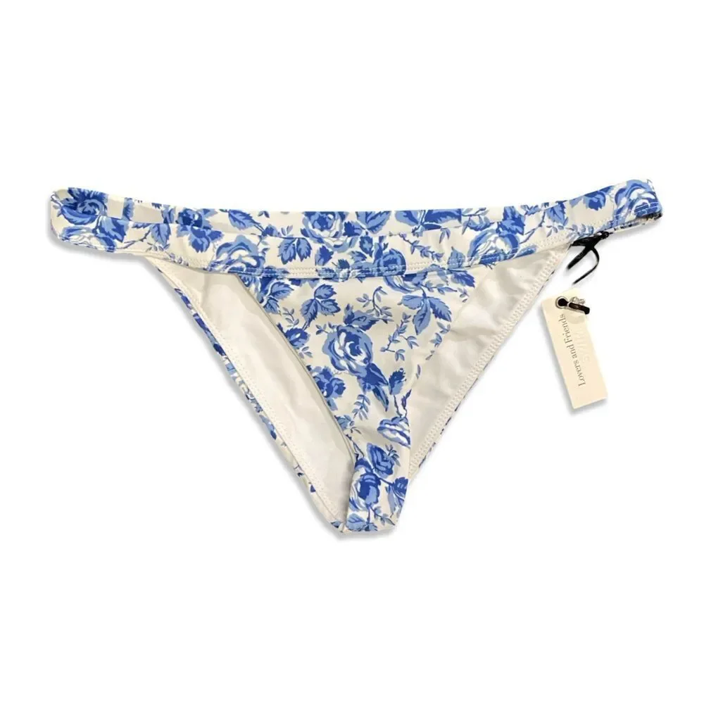 Lovers + Friends TAKE ME AWAY BOTTOM Blue Floral print Bikini separate Revolve M